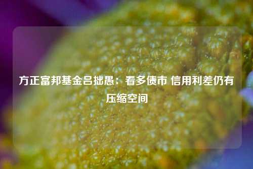 方正富邦基金吕拙愚：看多债市 信用利差仍有压缩空间