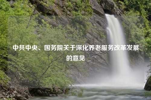 中共中央、国务院关于深化养老服务改革发展的意见